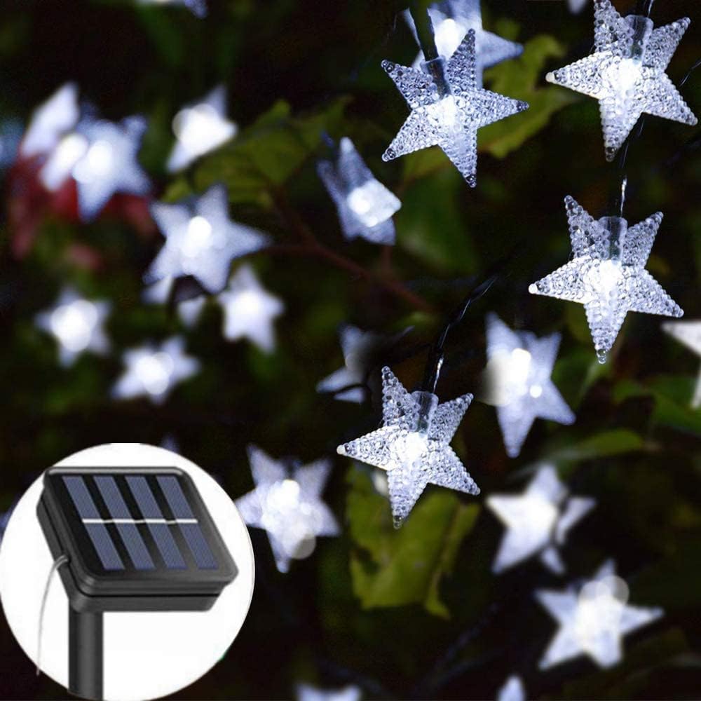 Solar String Lights Garden, 23ft 50 LED Star Fairy Lights Outdoor Solar Powered...