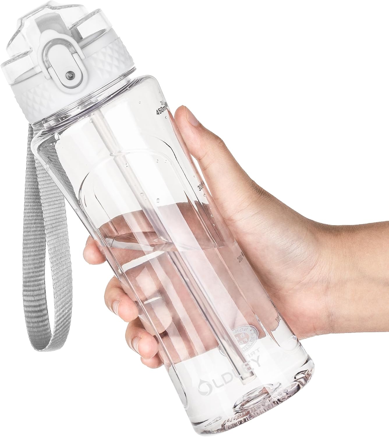 OLDLEY 450ml/15oz Kids Water Bottle with Straw Childrens Boys Girls Toddler Reus...