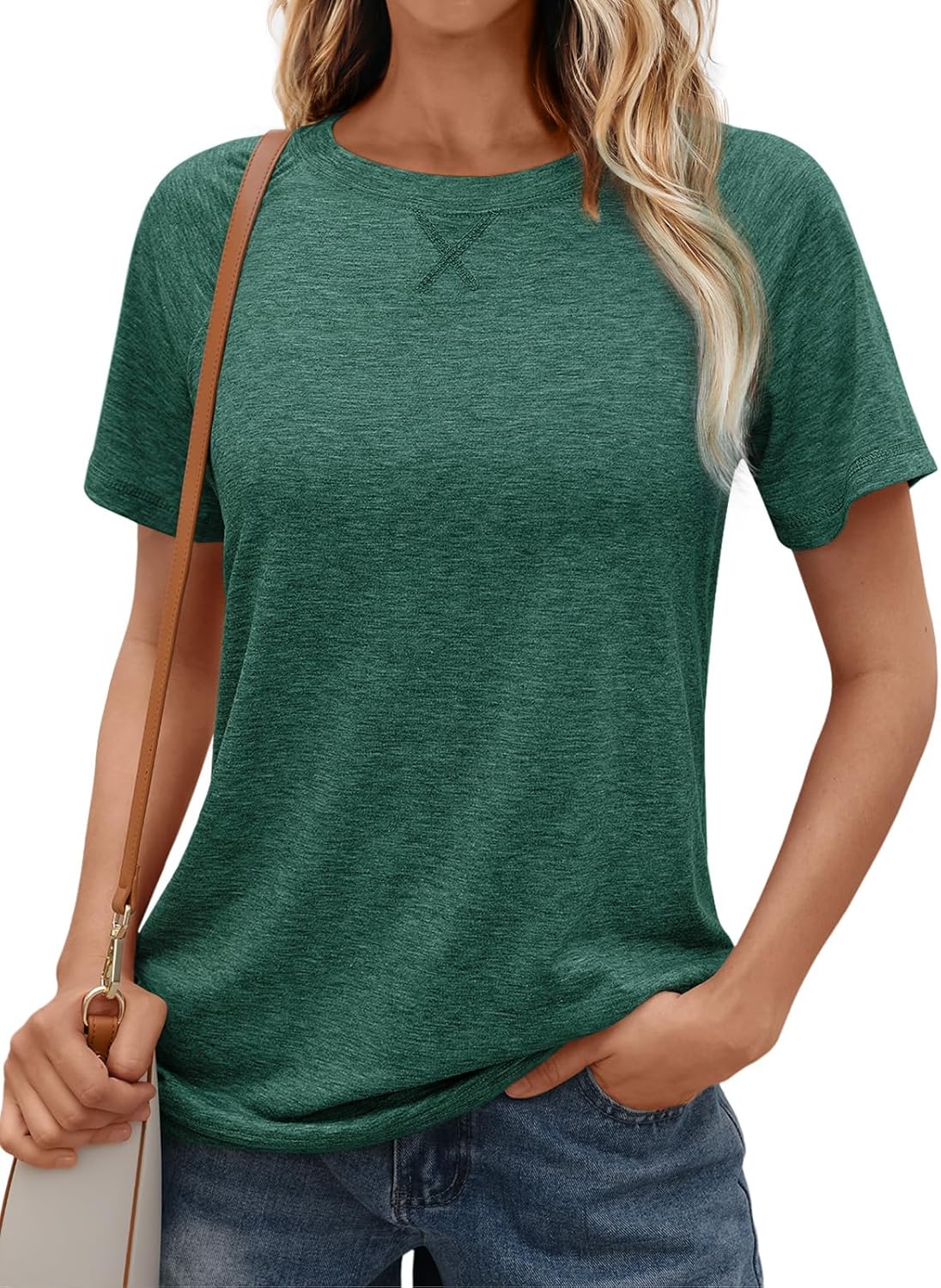 AUTOMET T Shirts Short Sleeve Crewneck Tees for Women Trendy Lightweight Soft Ca...