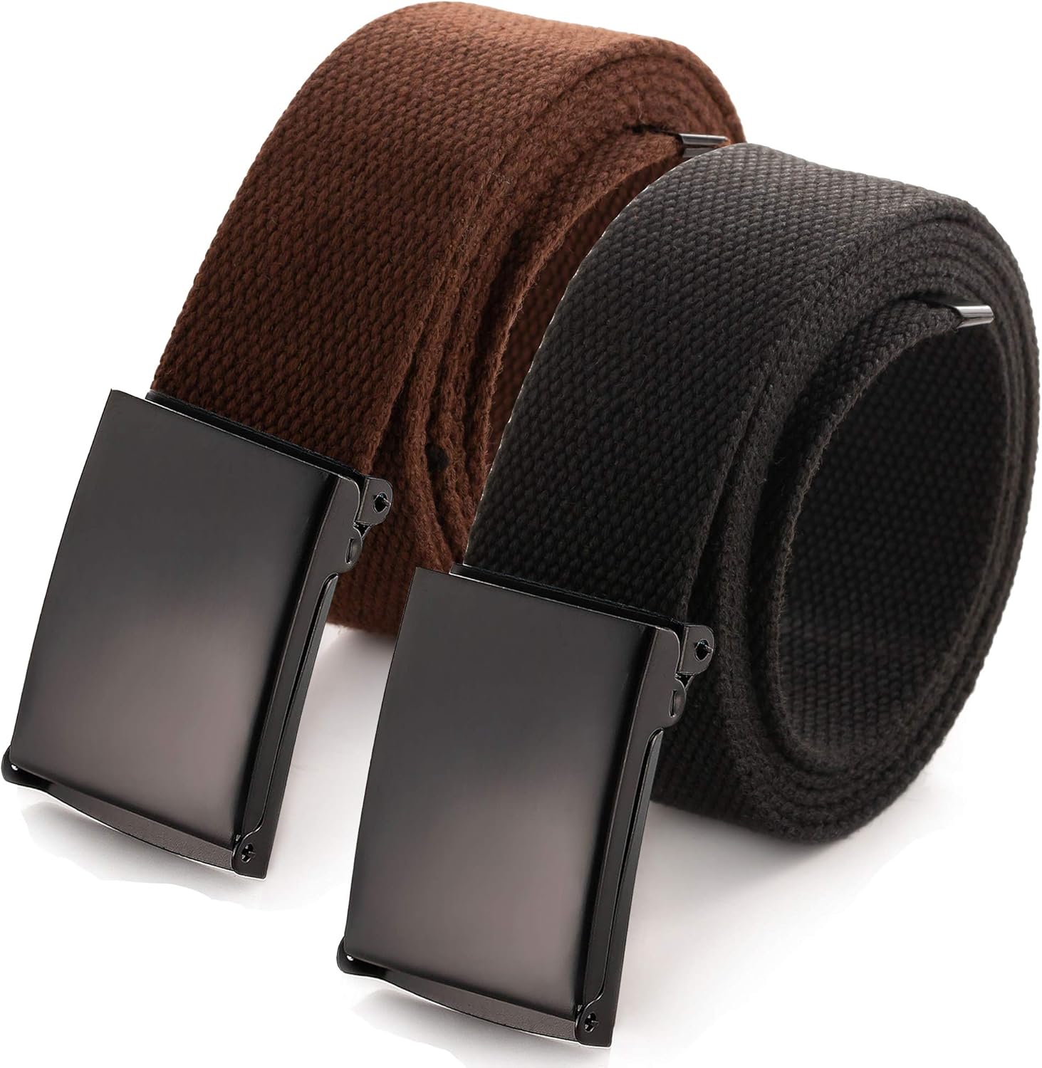 Mile High Life Cut To Fit Canvas Web Belt Size Up to 52" with Flip-Top Solid Bla...