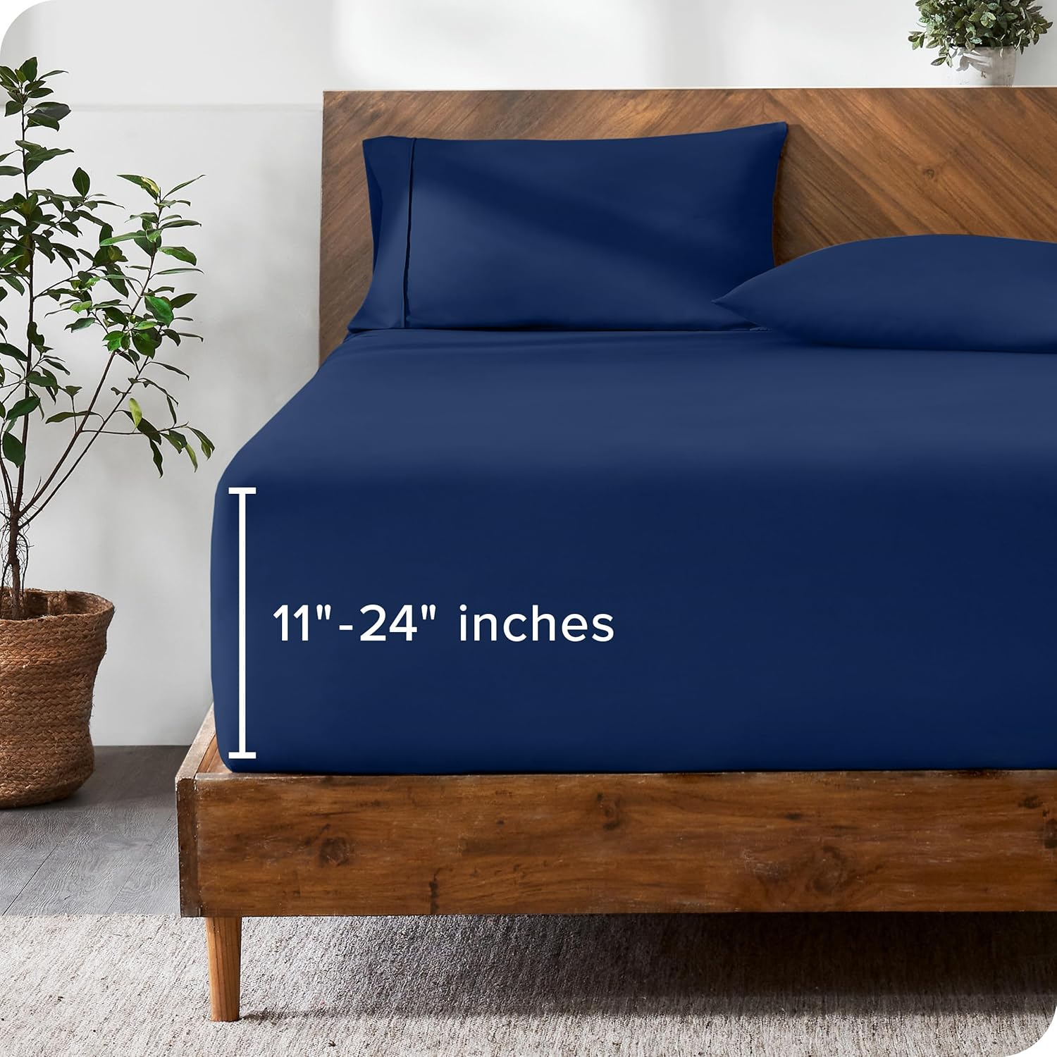 Bare Home Twin Extra Long Fitted Sheet - Extra Deep Pocket Fitted Sheet - Premiu...