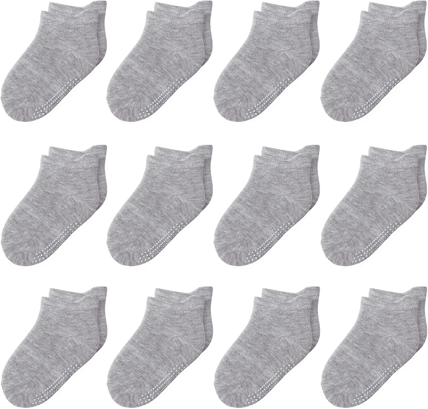12 Pack Non Slip Kids Toddler Baby Socks with Grips 1-7 Years Boys Girls Cotton...