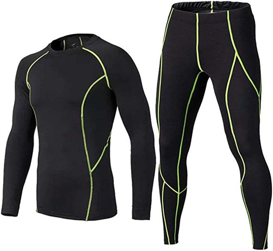 BUYKUD Men's Long Sleeve Base Layer Compression Athletic Underwear Shirt Tights...
