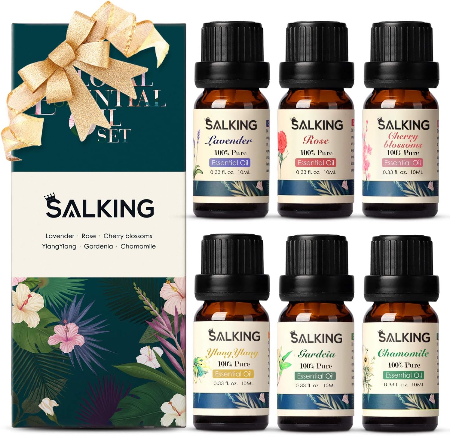 Essential Oils Gift Set, SALKING 100% Pure Aromatherapy Therapeutic Grade Scente...