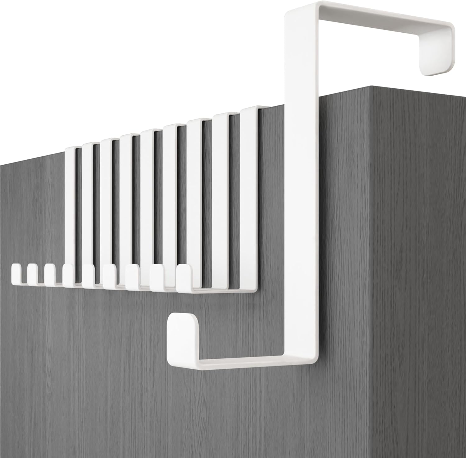 Menz Over Door Hanger – Set of 10, White - Door Hooks 3.6 cm (1.4") and 4.6 cm (...