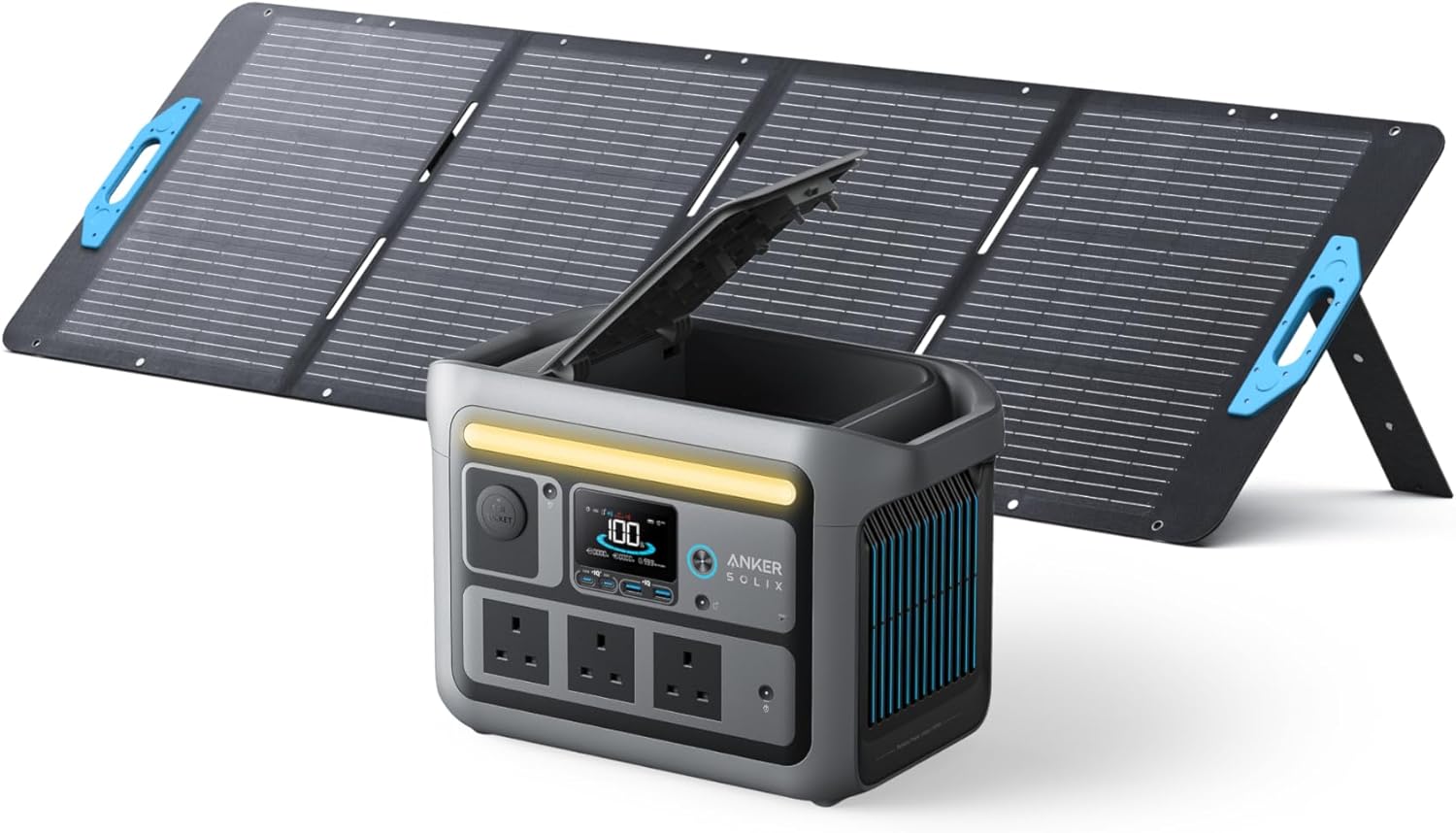 Anker SOLIX C800 Portable Power Station with 200W Solar Panels, 1200W (Peak 1600...