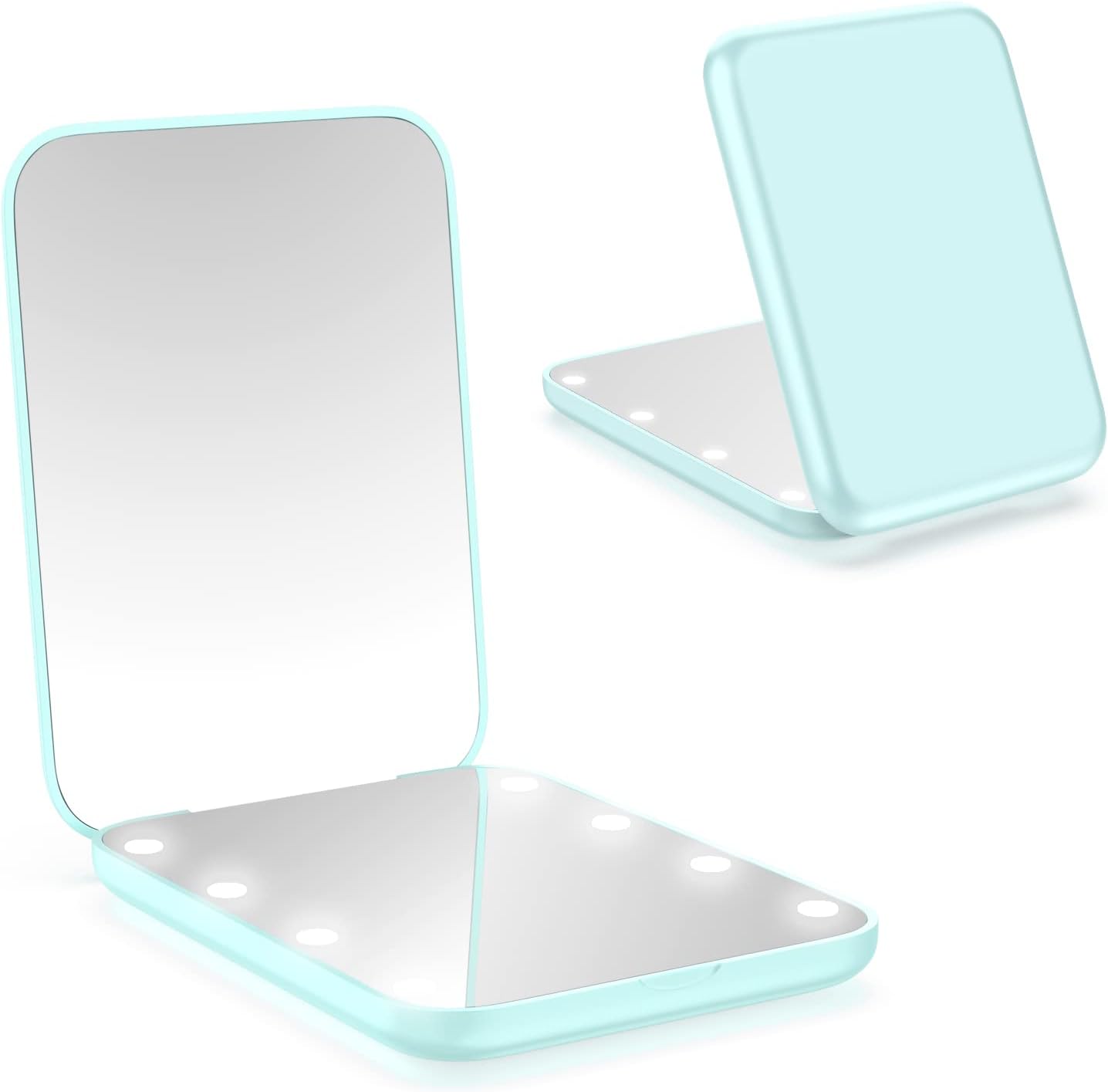 wobsion Compact Mirror, 1x/3x Magnifying Small Travel Mirror, Pocket LED Mirror...