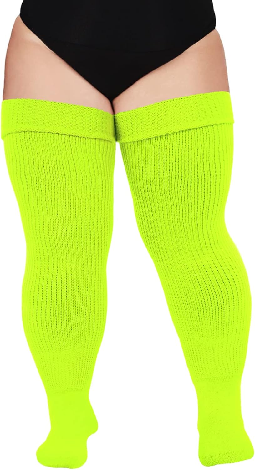Plus Size Womens Thigh High Socks for Thick Thighs- Extra Long & Thick Over the...
