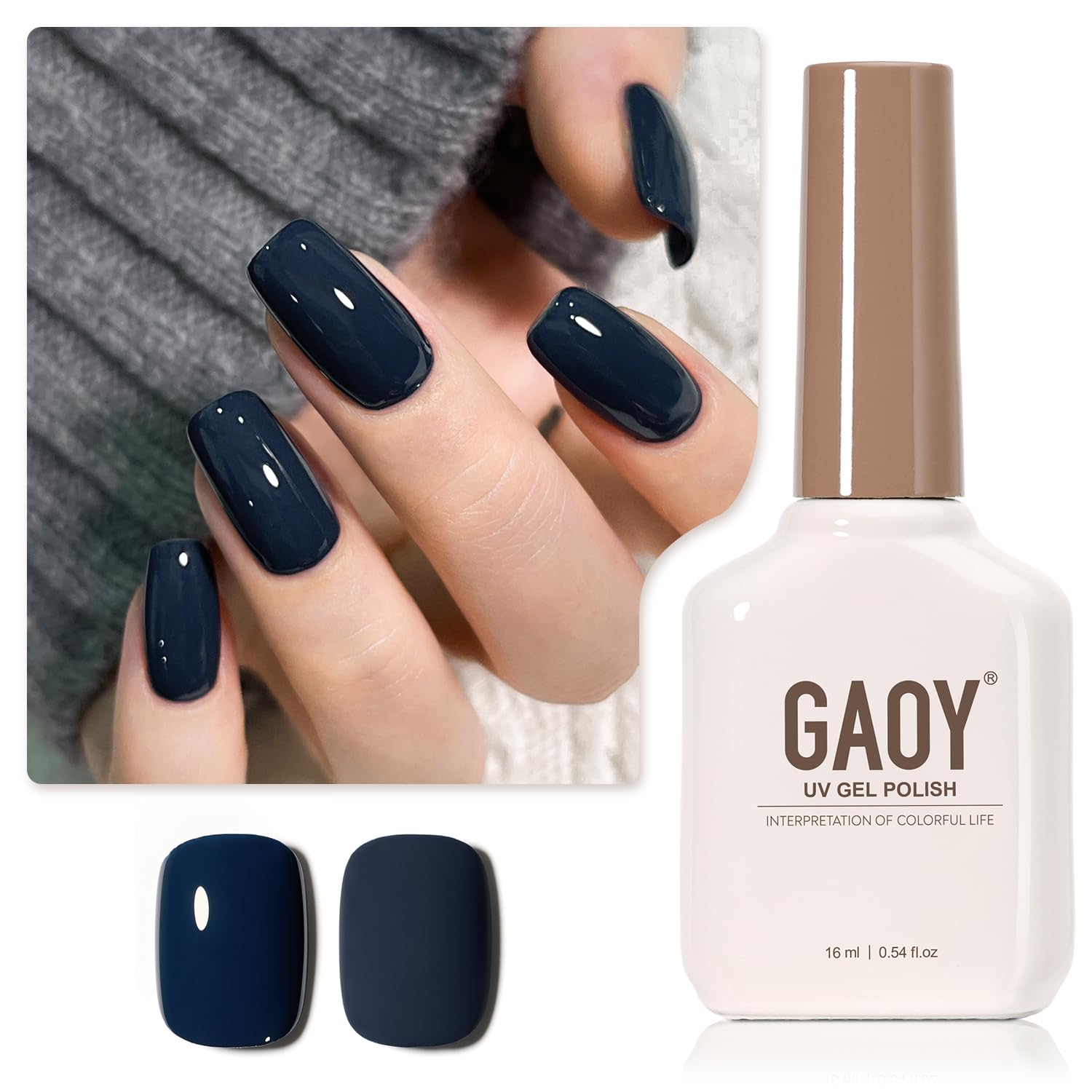 GAOY Blue Gel Nail Polish, 16ml Soak Off Gel Polish, UV Light Cure for Nail Art...
