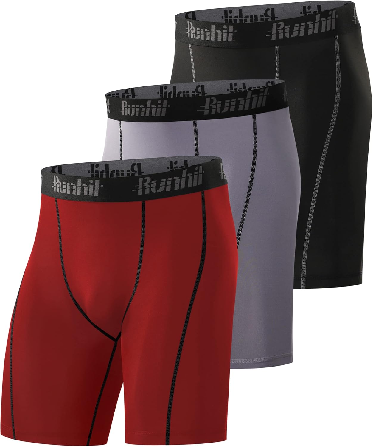 Runhit 3 Pack Compression Shorts Men Sports Underwear Base Layer Spandex Cycling...