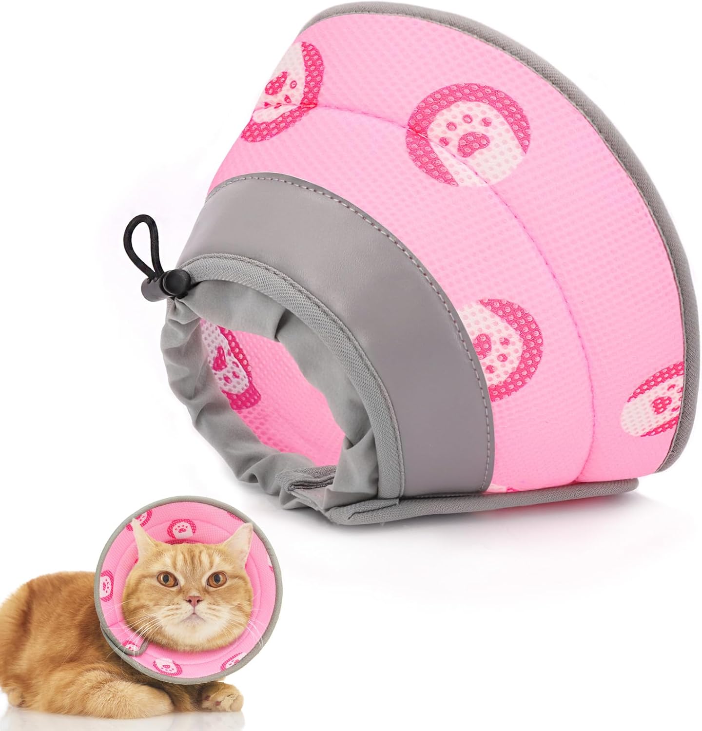 Supet Cat Cone Collar Soft to Stop Licking After Surgery, Adjustable Soft Cat Re...