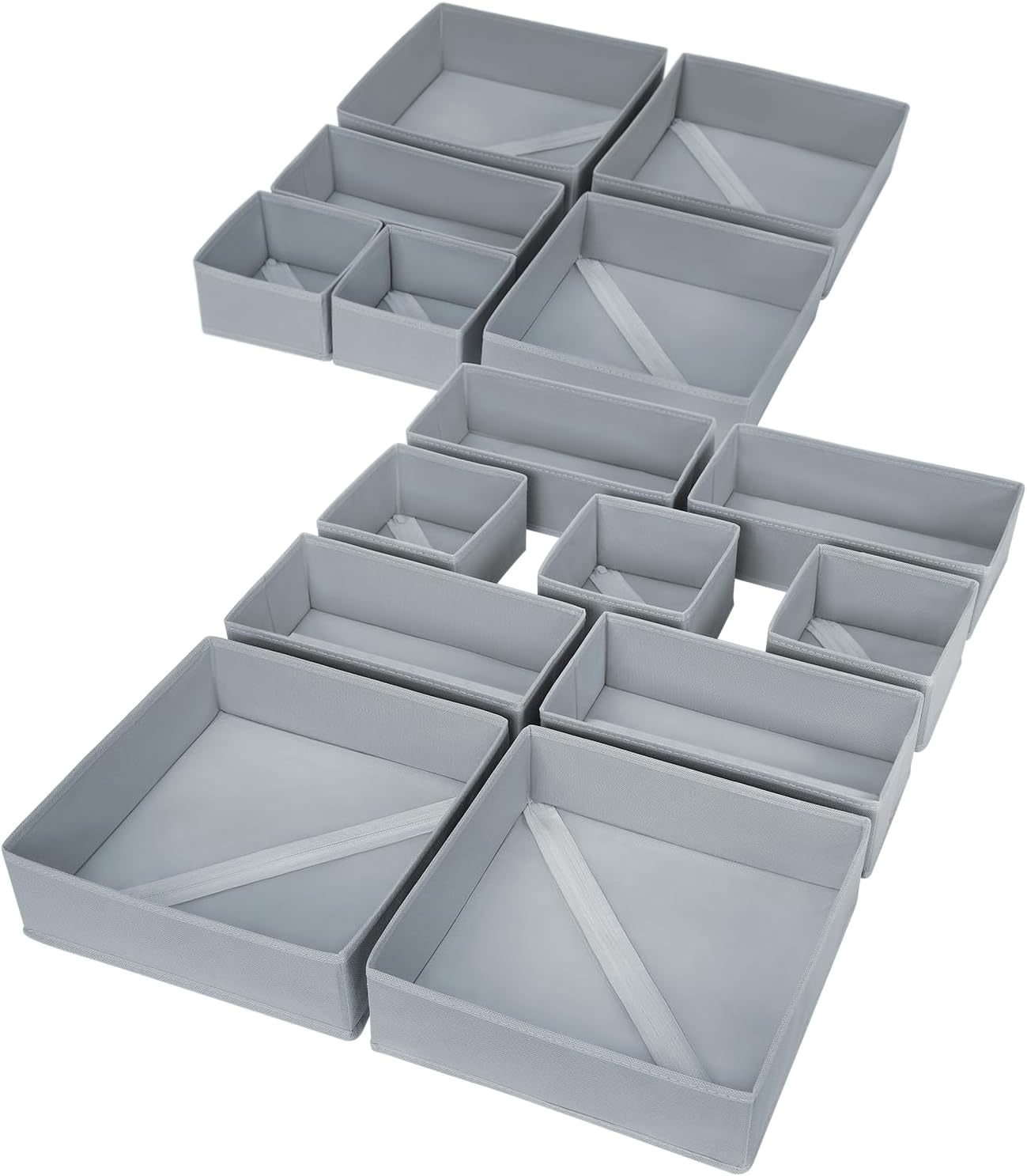 DIMJ Underwear Drawer Organiser Dividers - 15 Pack Foldable Wardrobe Storage Org...