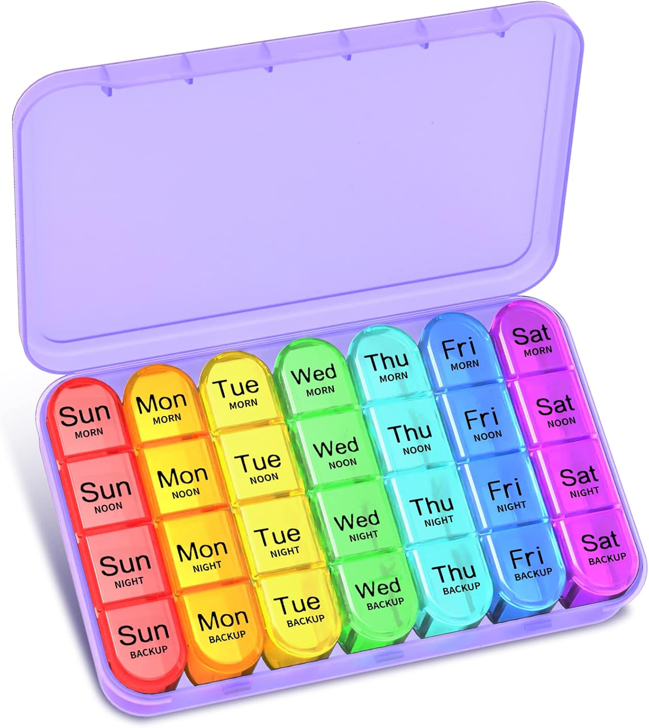Pill Box 4 Times a Day, Betife Weekly Pill Box Organisers, 7 Day Tablet Organise...