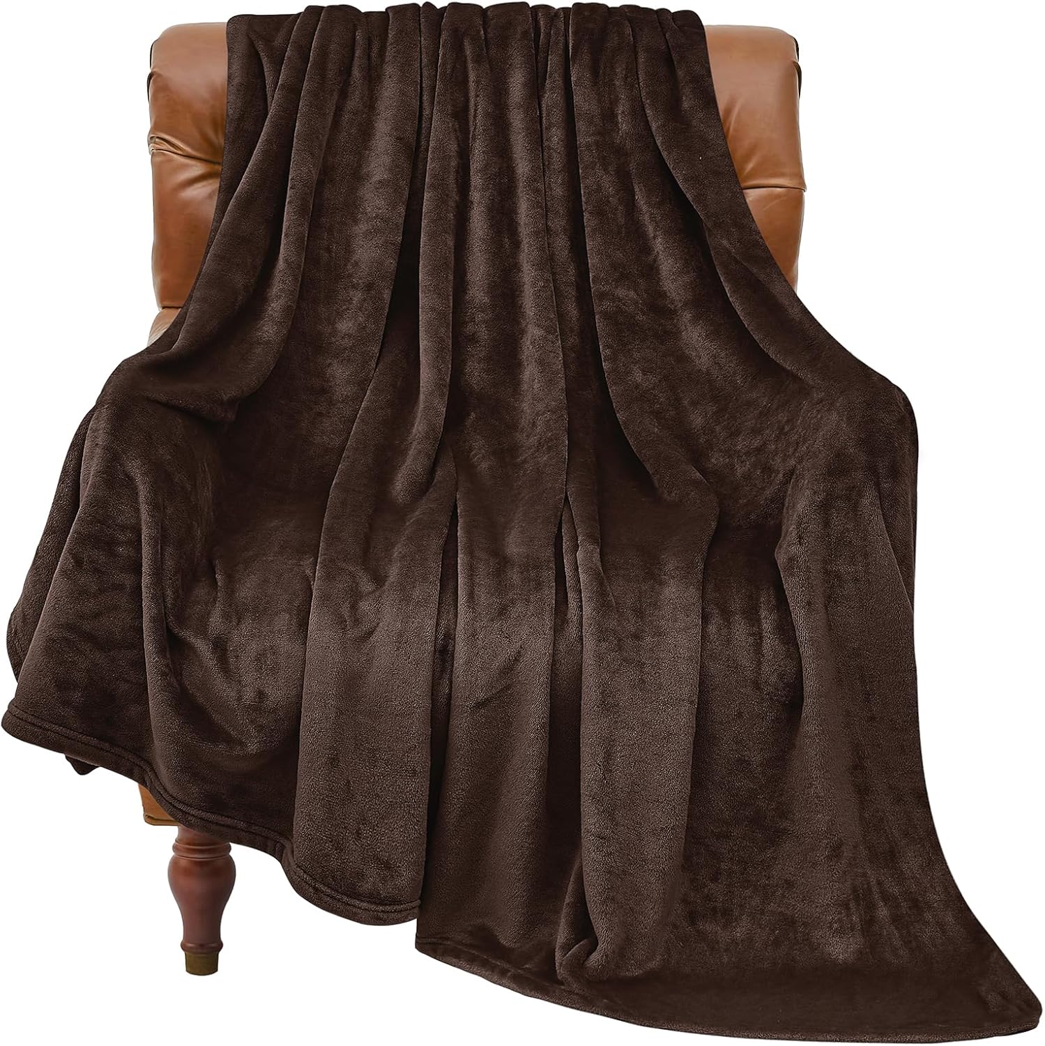 BEDELITE Fleece Blanket Twin Size Brown Throw Blankets for Couch & Bed, Luxury P...