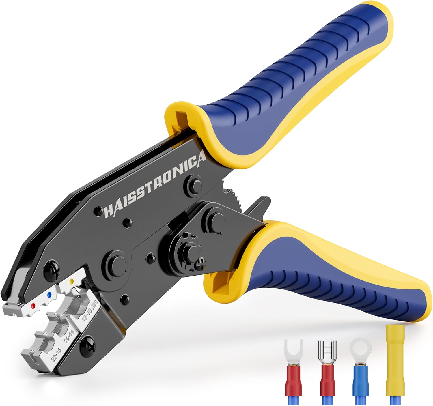 haisstronica Crimping Tool for Insulated Electrical Wire Connectors-AWG 22-10 Ra...