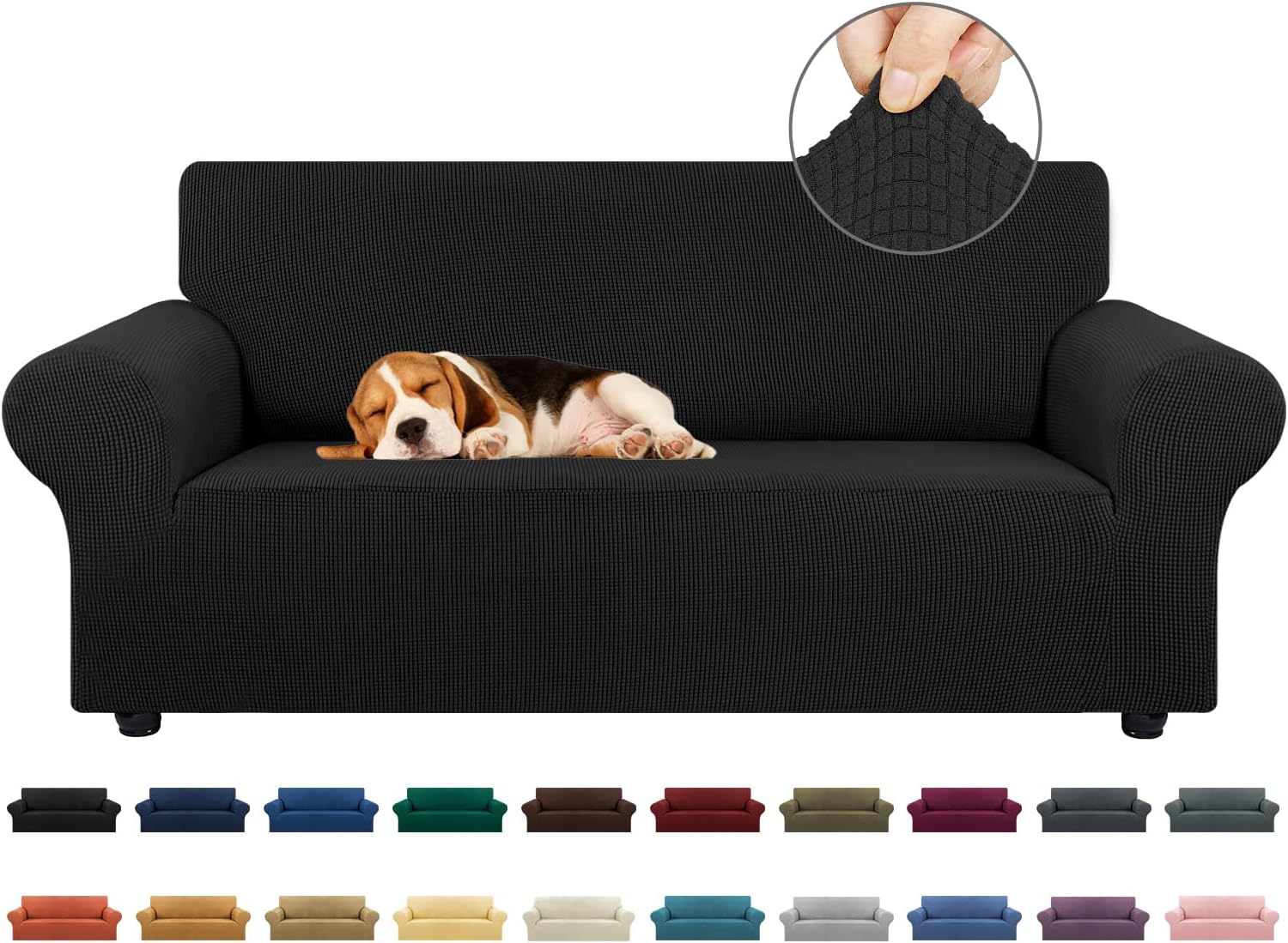 KEKUOU Stretch Loveseat Sofa Cover Slipcover,Couch Covers for 2 Cushion Couch So...