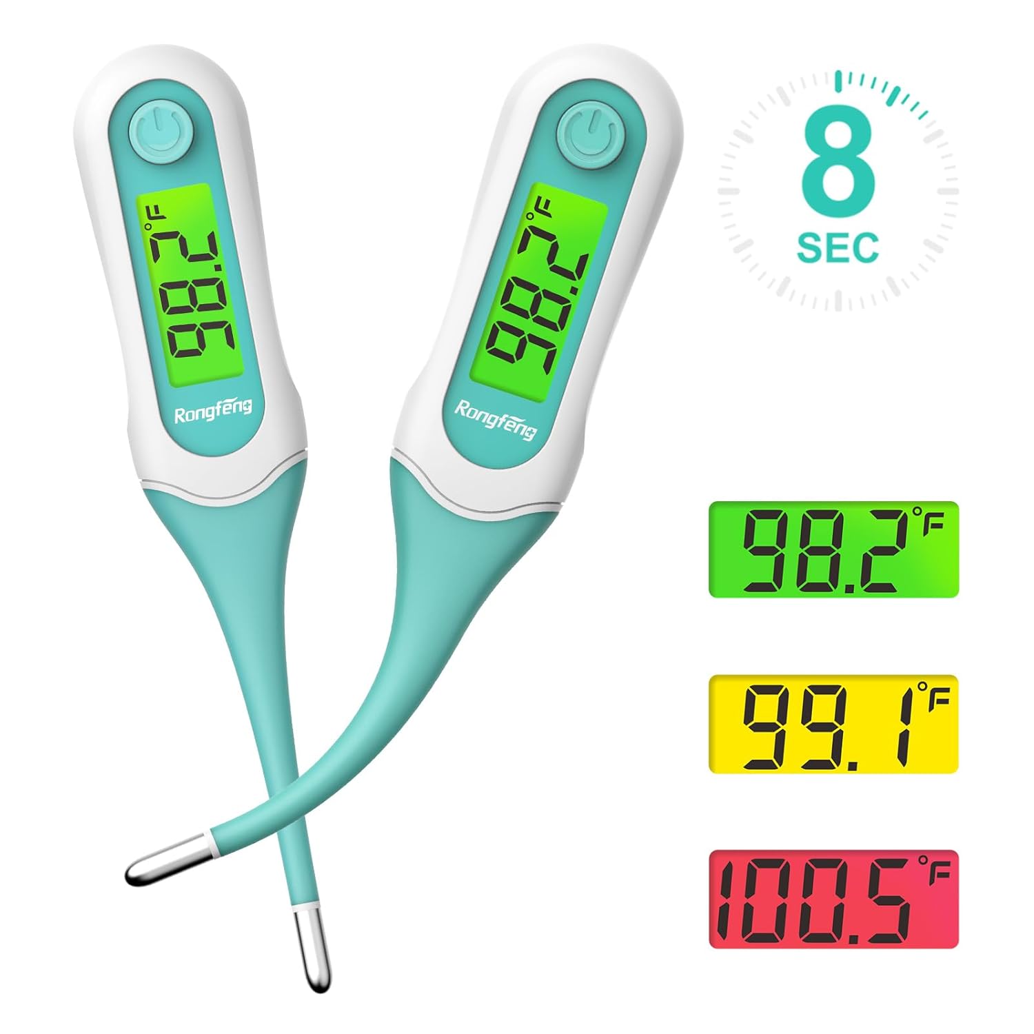 8s Fast Reading Thermometer for Adults and Kids, Digital Baby Thermometer with 3...