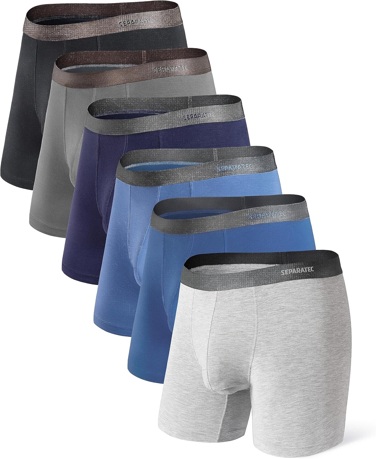 Separatec Men's Bamboo Rayon Underwear Printing Breathable Dual Pouch Boxer Shor...