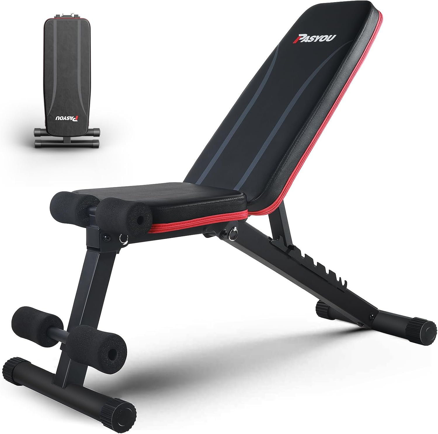 PASYOU Adjustable Weight Bench Full Body Workout Multi-Purpose Foldable Incline...