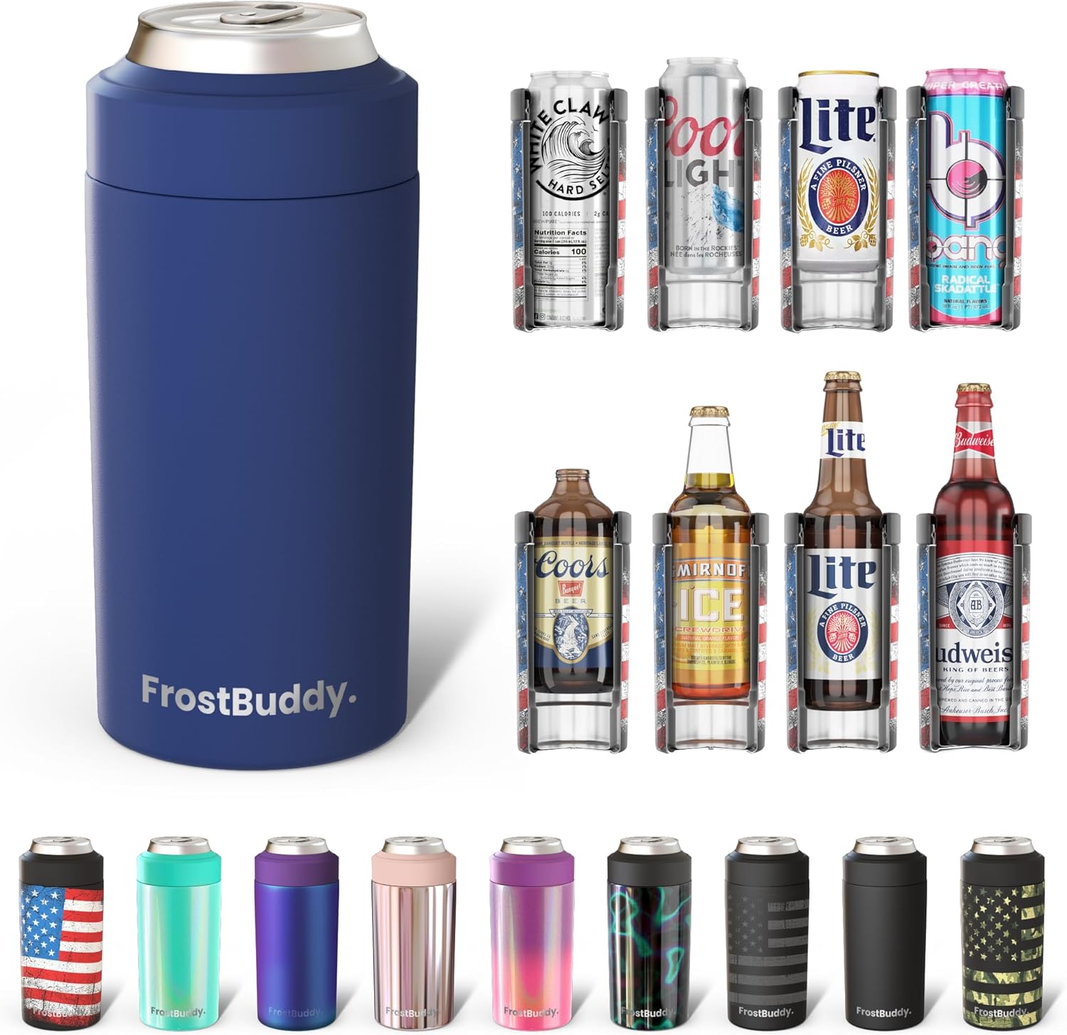 Frost Buddy Universal Can Cooler - Fits all - Stainless Steel Can Cooler for 12...