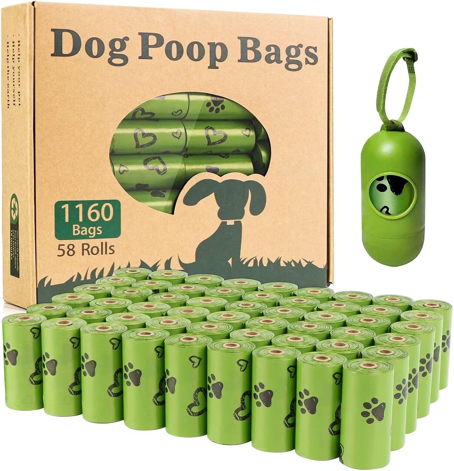 Yingdelai Dog Poo Bags Biodegradable -1160 Count/58 Refill Rolls Waste Bags, Ext...