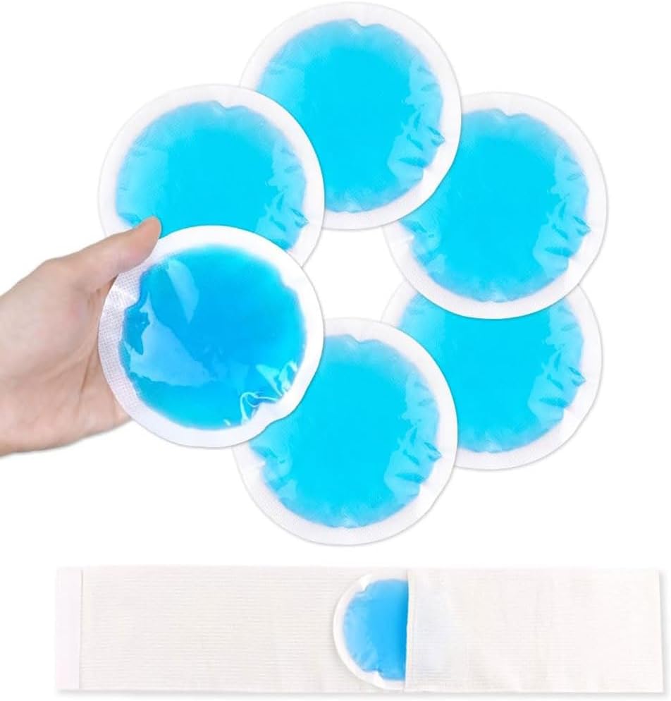 NEWGO Small Ice Packs for Injuries, 6 Pack Round Ice Packs for Face, Hot and Col...