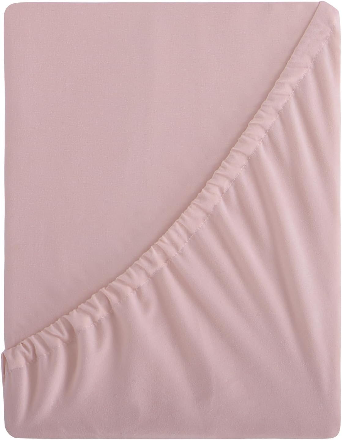 Aisbo Double Fitted Sheet Rose Pink - Extra Deep Pocket Bed Sheet 16 inch 40 cm...