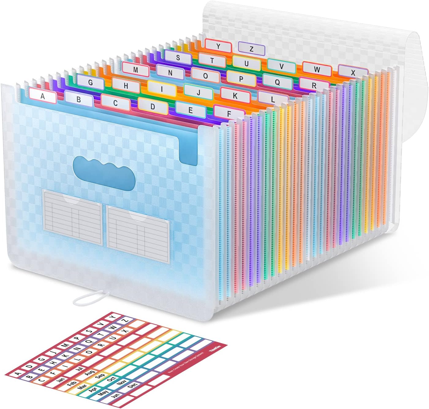 ThinkTex Accordion‌ File Organiser, 26 Pockets Expanding File Folders, Monthly B...