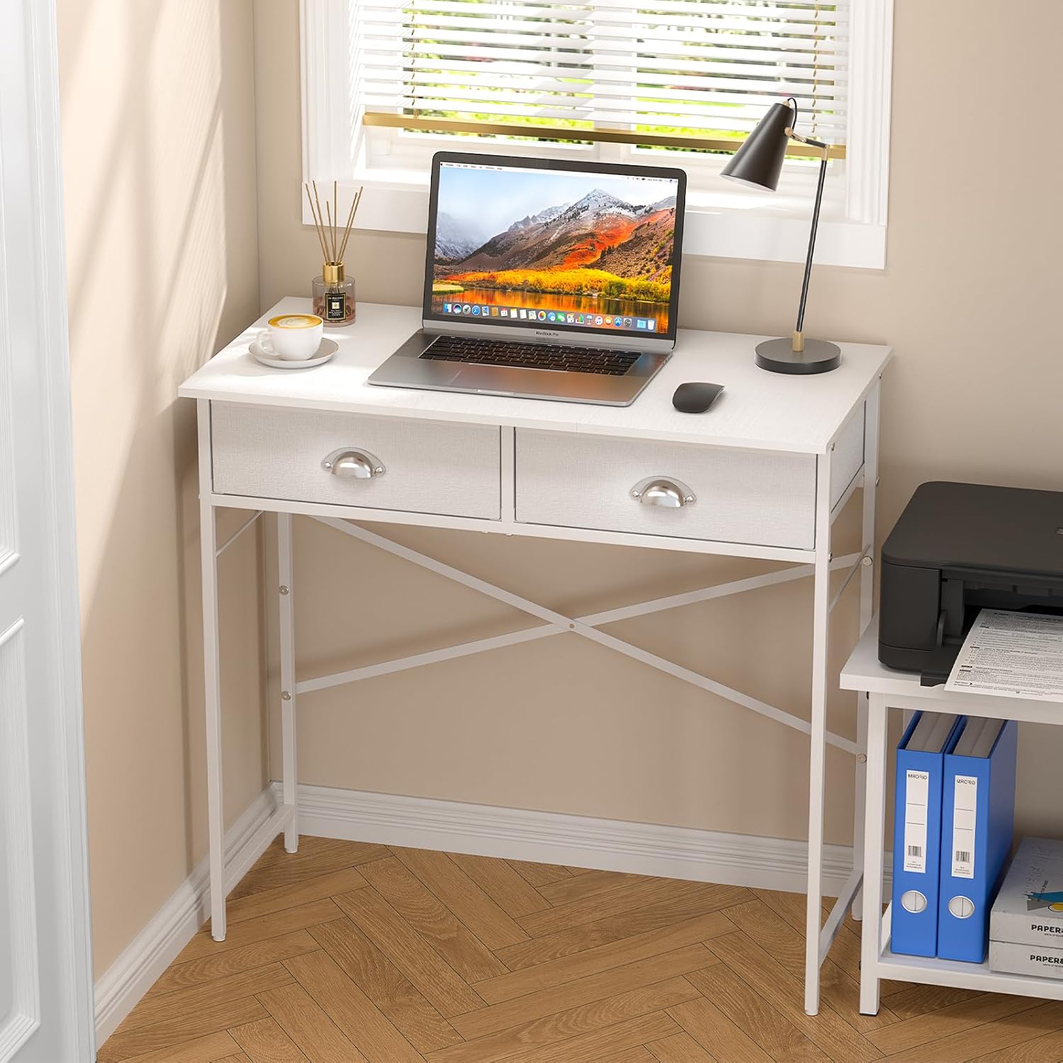 Small Writing Desk for Kids Bedroom, 31.5 Inch Small Computer Desk for Small Spa...