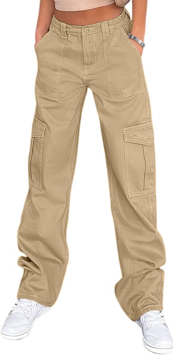 Lepunuo Cargo Pants for Women High Waisted Casual Pants Baggy Stretchy Wide Leg...