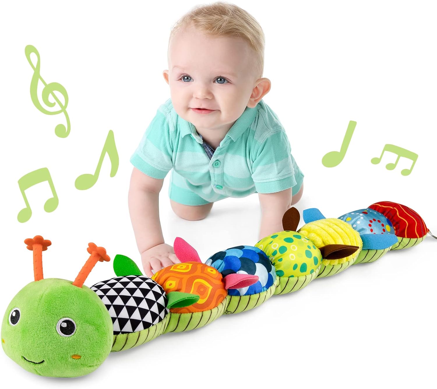 LIGHTDESIRE Baby Toys Musical Caterpillar,Infant Stuffed Animal Toys with Crinkl...