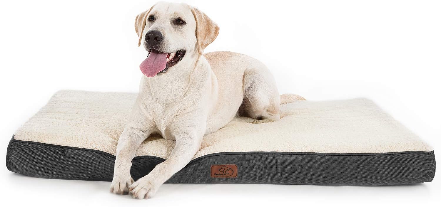 Bedsure Large Dog Bed Washable - Orthopedic Dog Bed and Mattress Mat for Dog Cra...