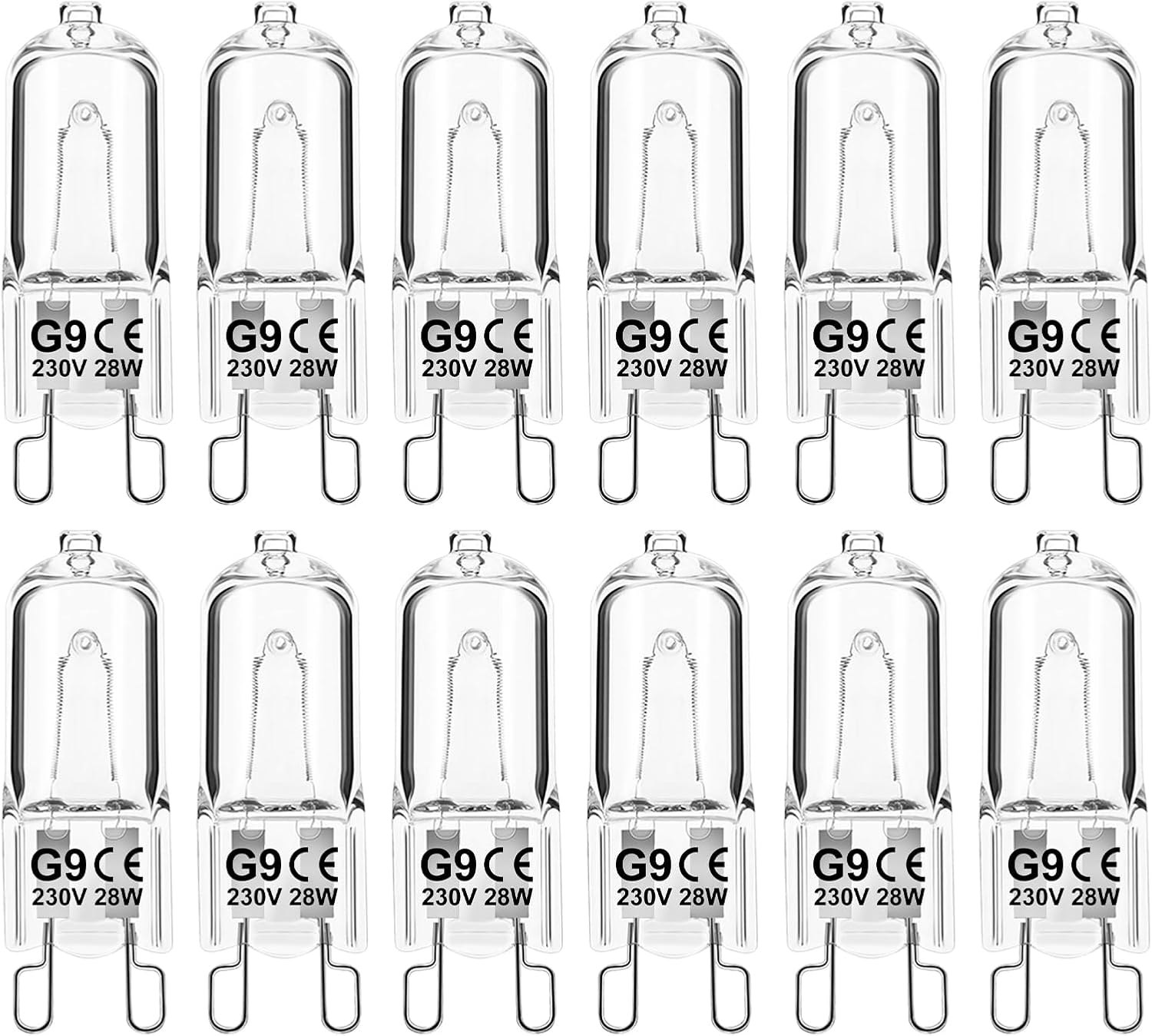 Jaenmsa G9 Halogen Light Bulbs, G9 28W Halogen Bulbs, 2700K Warm White G9 230V D...
