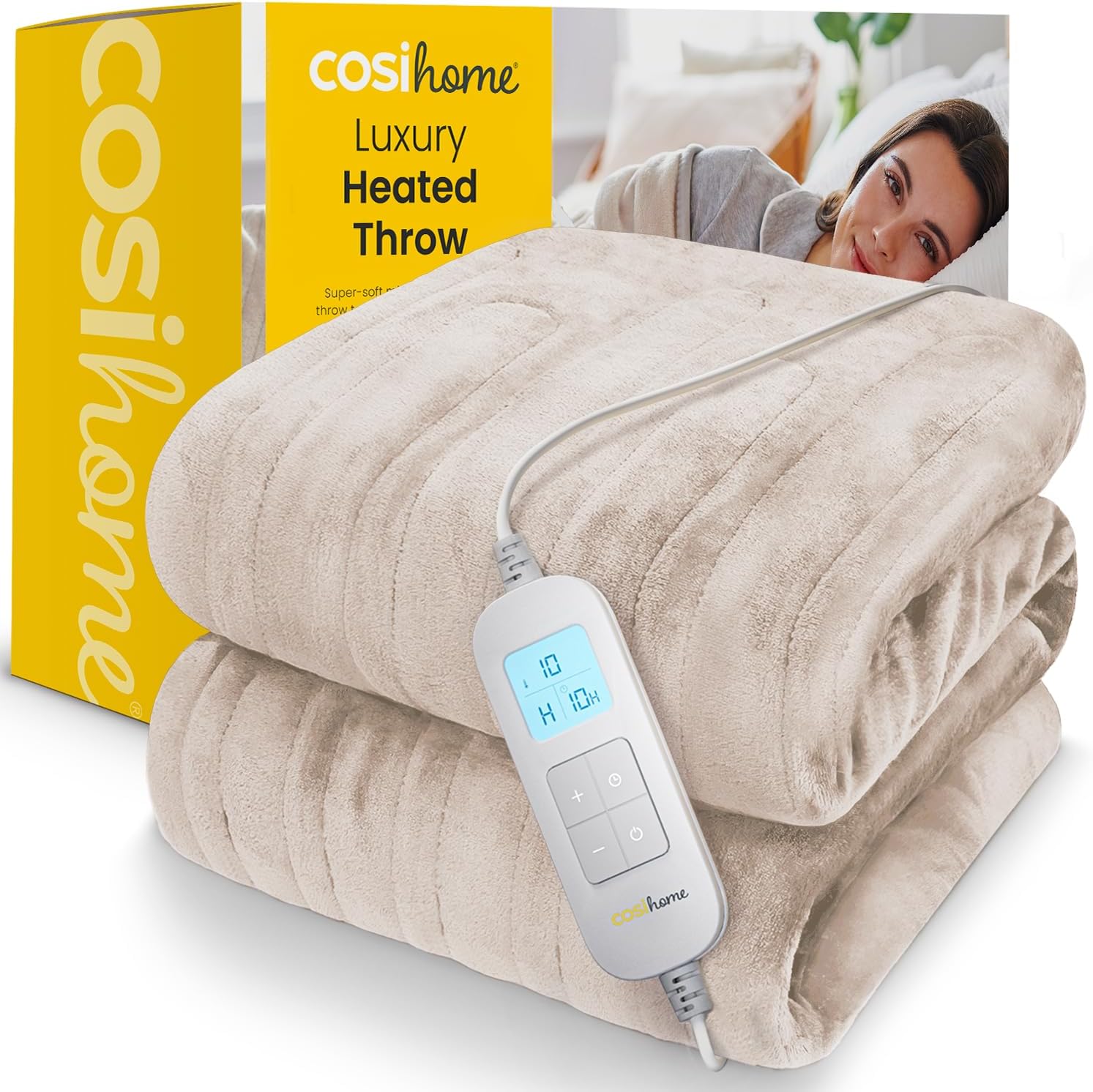 Cosi Home® Luxury Heated Throw - Electric Blanket - Extra Large Heated Blanket,...