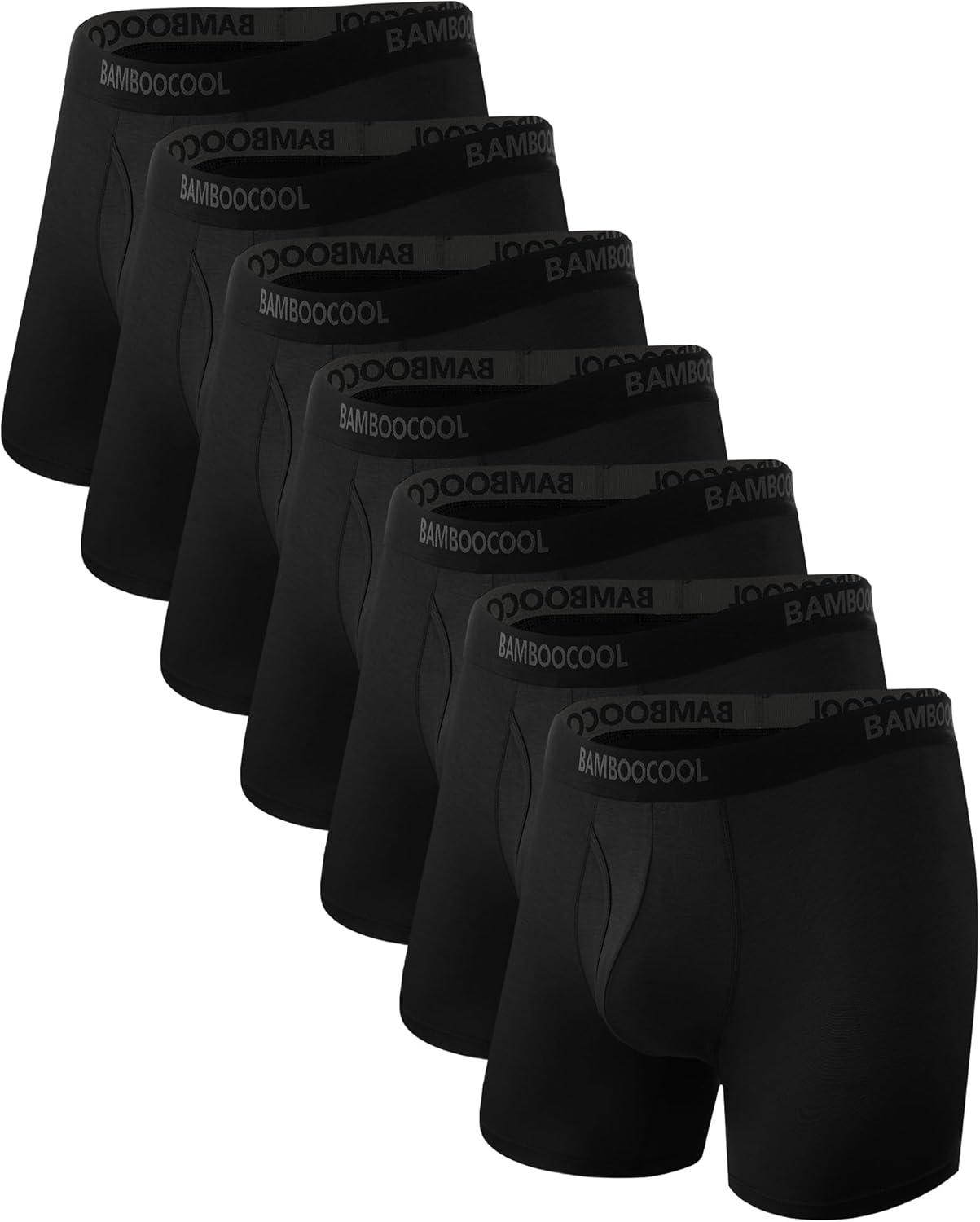 BAMBOO COOL Men's Underwear Breathable Boxer Briefs with Fly Moisture-Wicking Li...