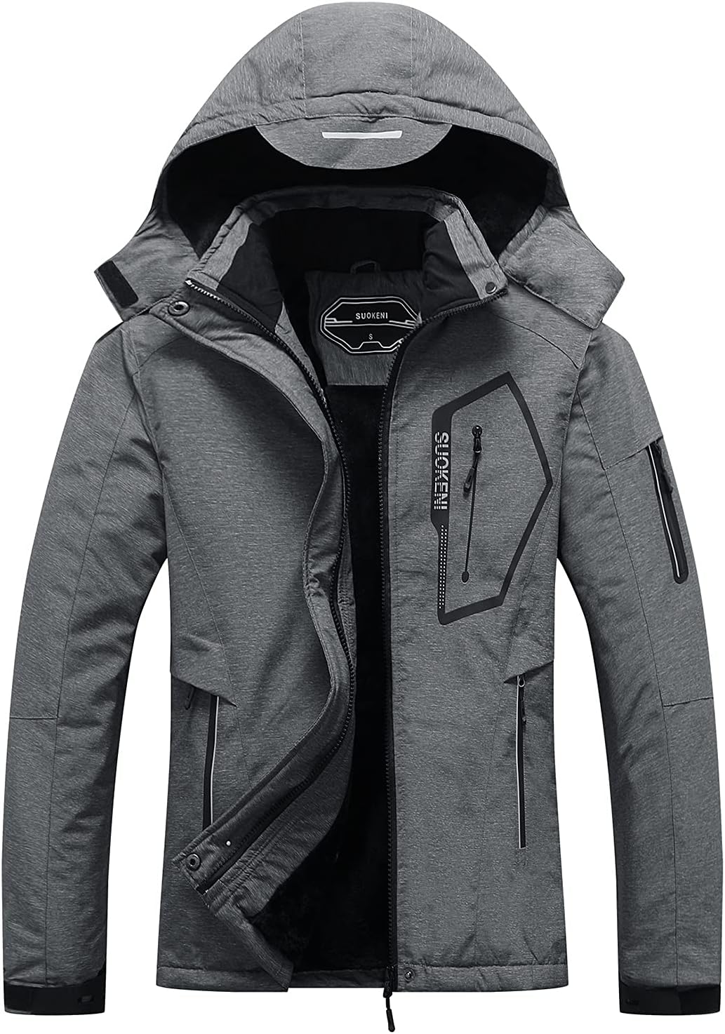 SUOKENI Women's Waterproof Warm Winter Snow Coat Hooded Raincoat Ski Snowboardin...