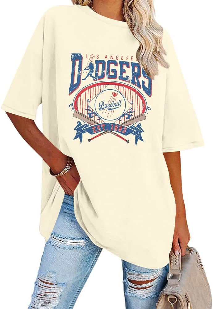 Baseball Shirts for Women Oversized Game Day Baseball Fan Shirt Baseball Mama Ca...