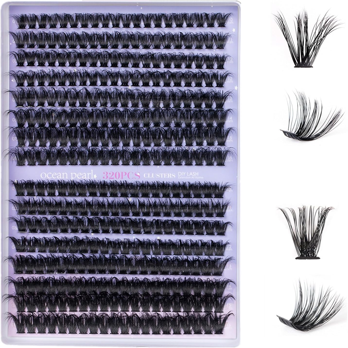 Individual Eyelashes 320 Pcs Cluster Lashes Natural 60D+80D 10-16mm Lash Cluster...