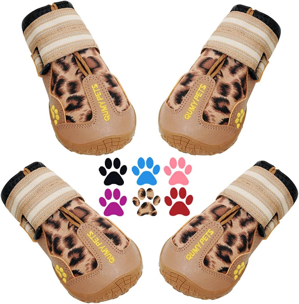 QUMY Dog Shoes for Large Dogs, Medium Dog Boots & Paw Protectors for Winter Snow...