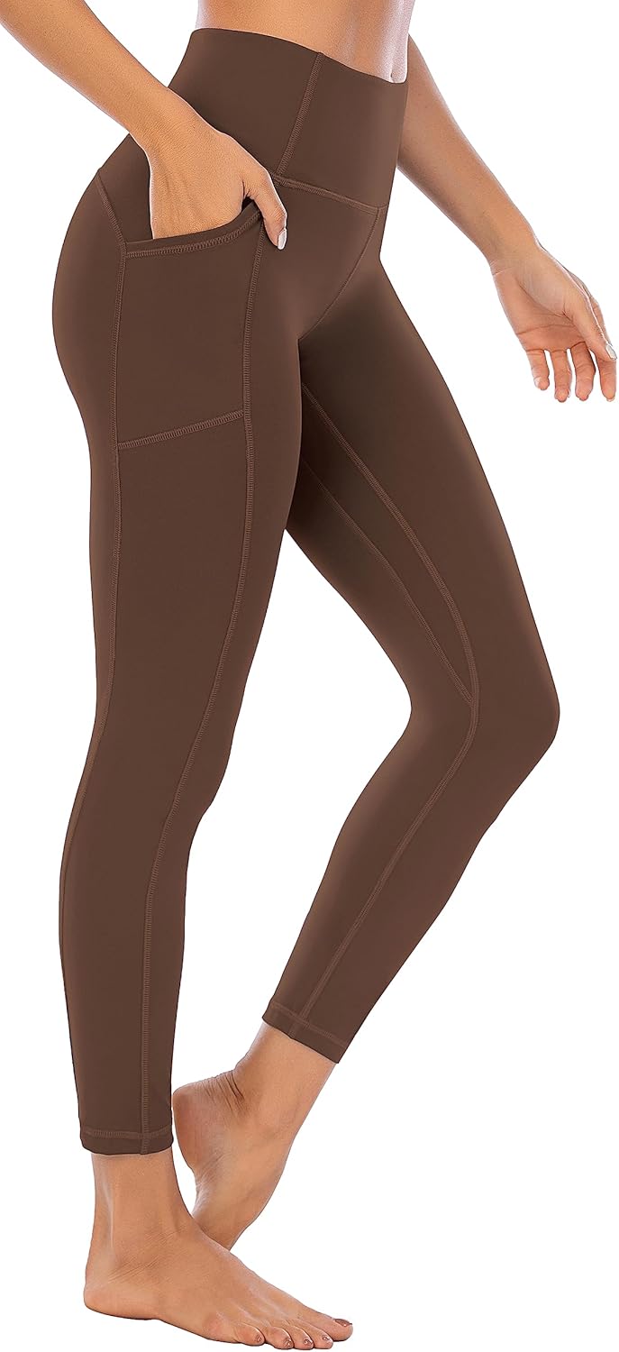 OVRUNS High Waist Gym Leggings for Women Yoga Pants with Pockets Workout Running...