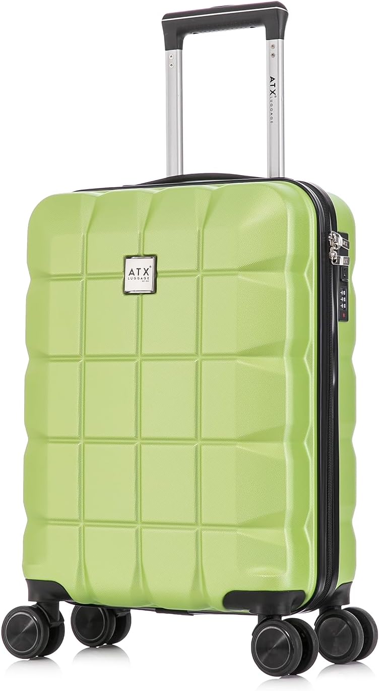 ATX Luggage 55x36x20cm Cabin Suitcase Lightweight Durable ABS Small Suitcase wit...