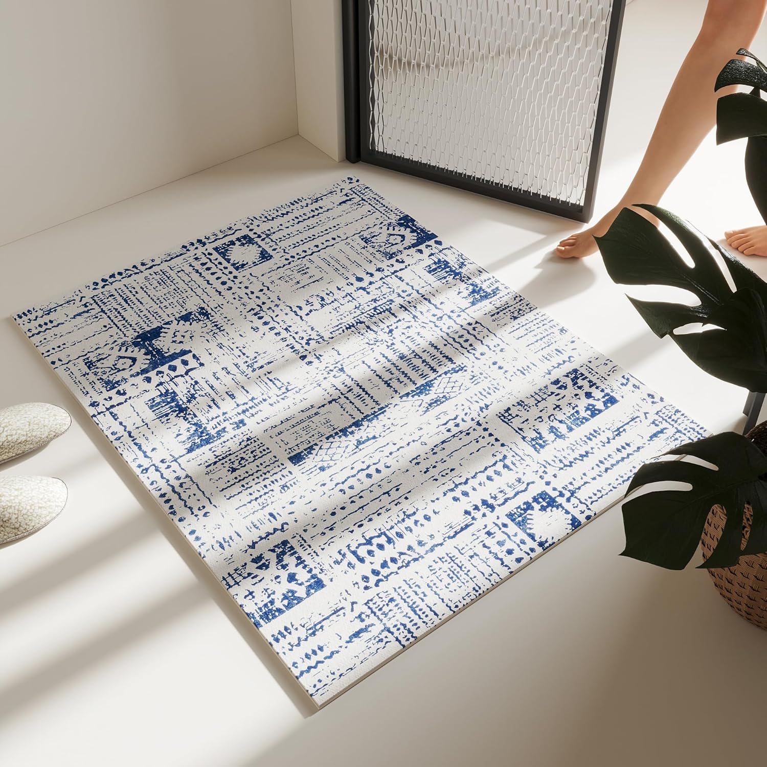 Door Mat Indoor Entrance 2x3 Rug Machine Washable Boho Moroccan Small Area Rug N...