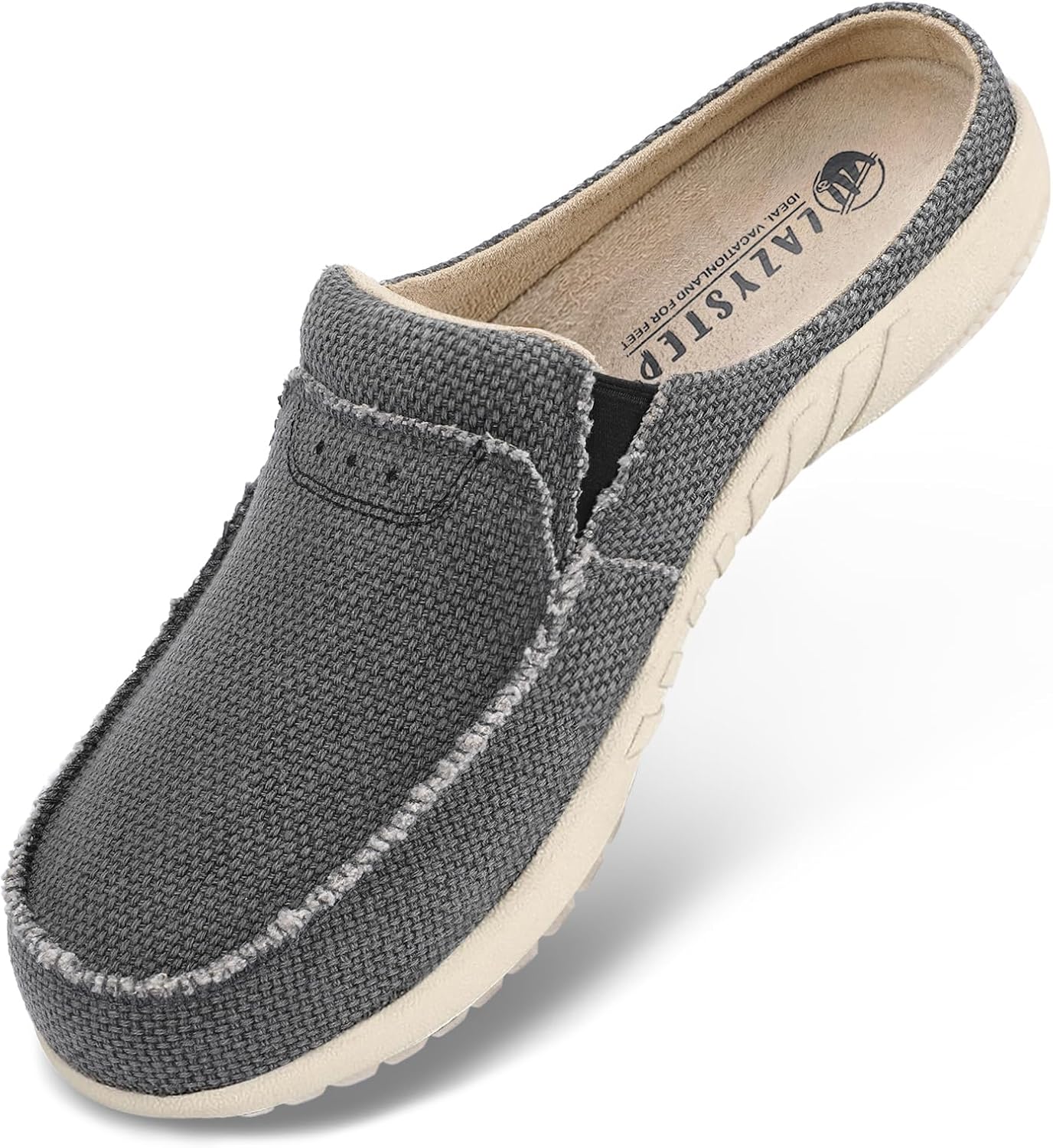 LazyStep Men's Orthopedic Slippers with Arch Support, Slip on Indoor Outdoor Hou...