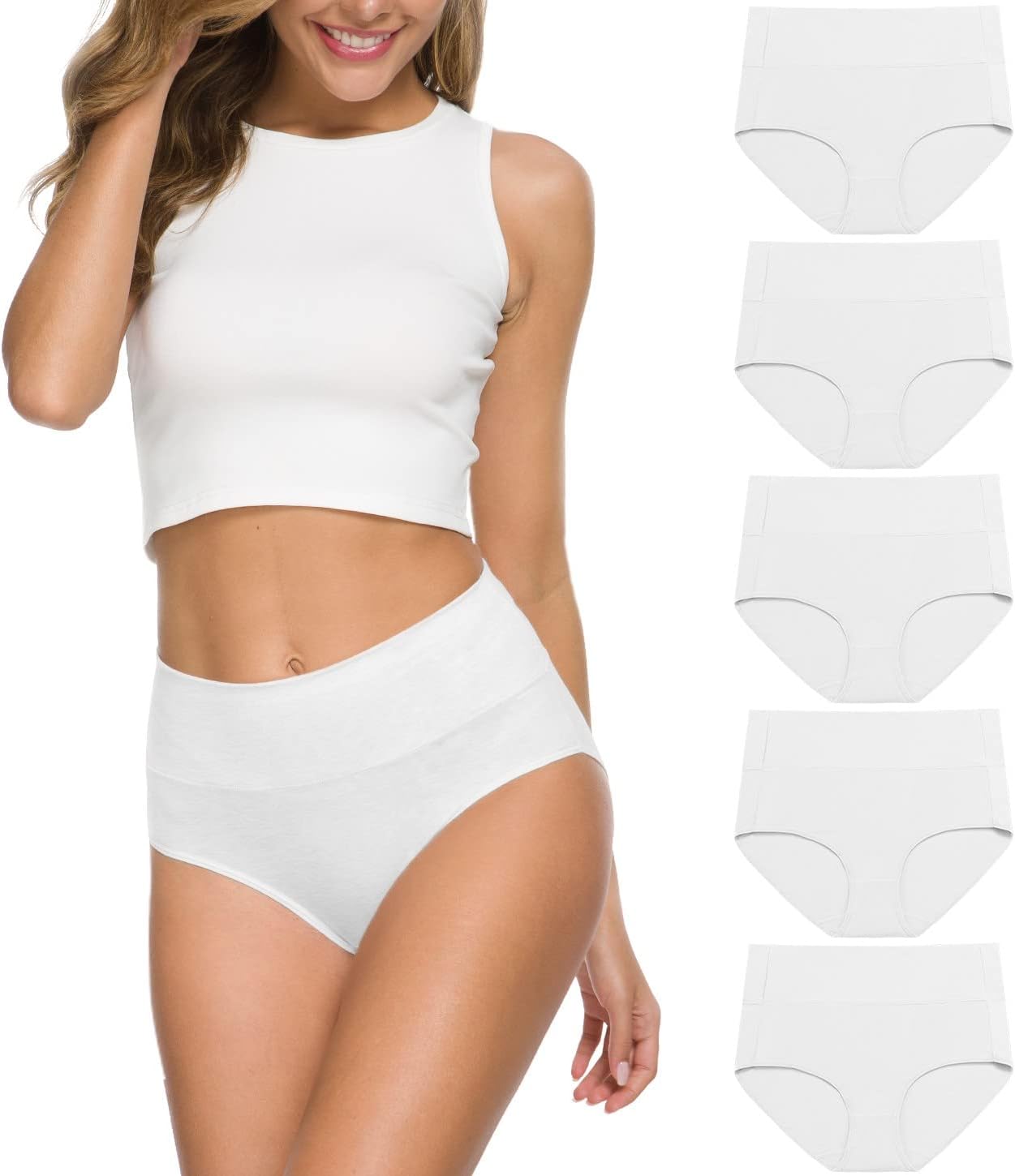 Wealurre Women High Waist Cotton Knickers C Section Underwear Ladies Full Covera...