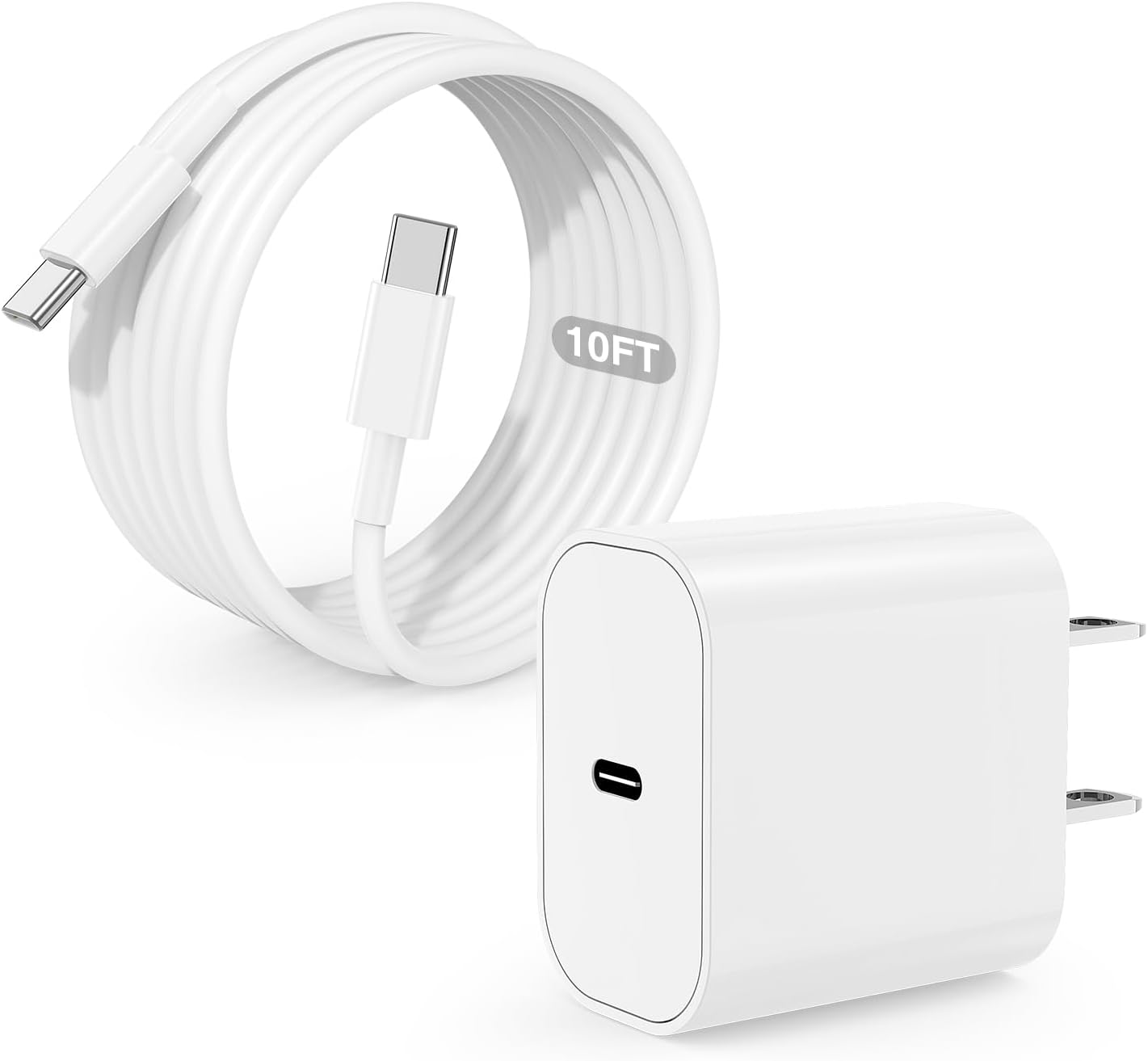 iPhone 16 15 Charger Block,20W USB C Fast Charging Plug/10ft Type C to C Cable C...