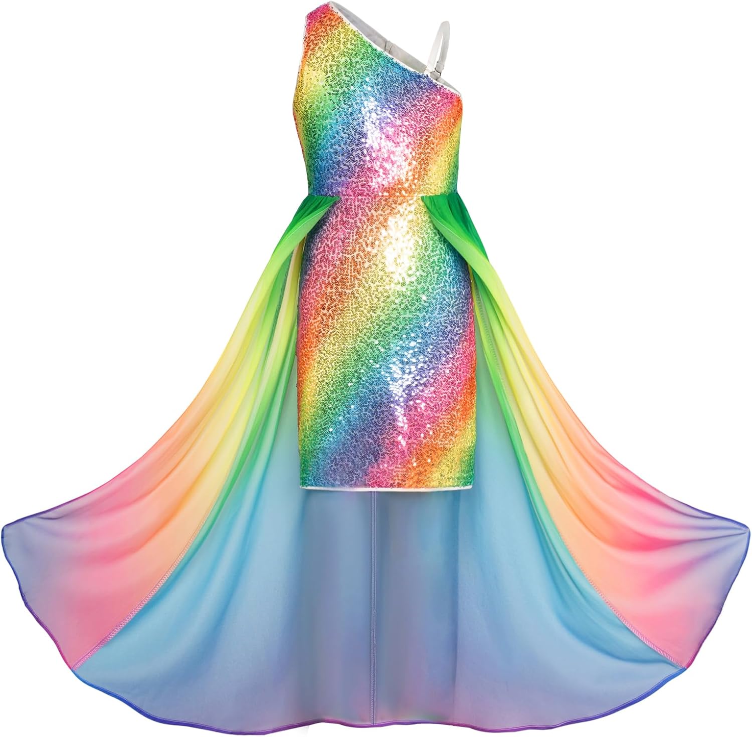 GRACE KARIN Girls Sequin Dress One Shoulder Birthday Party Prom Dresses 6-14Y 7-...