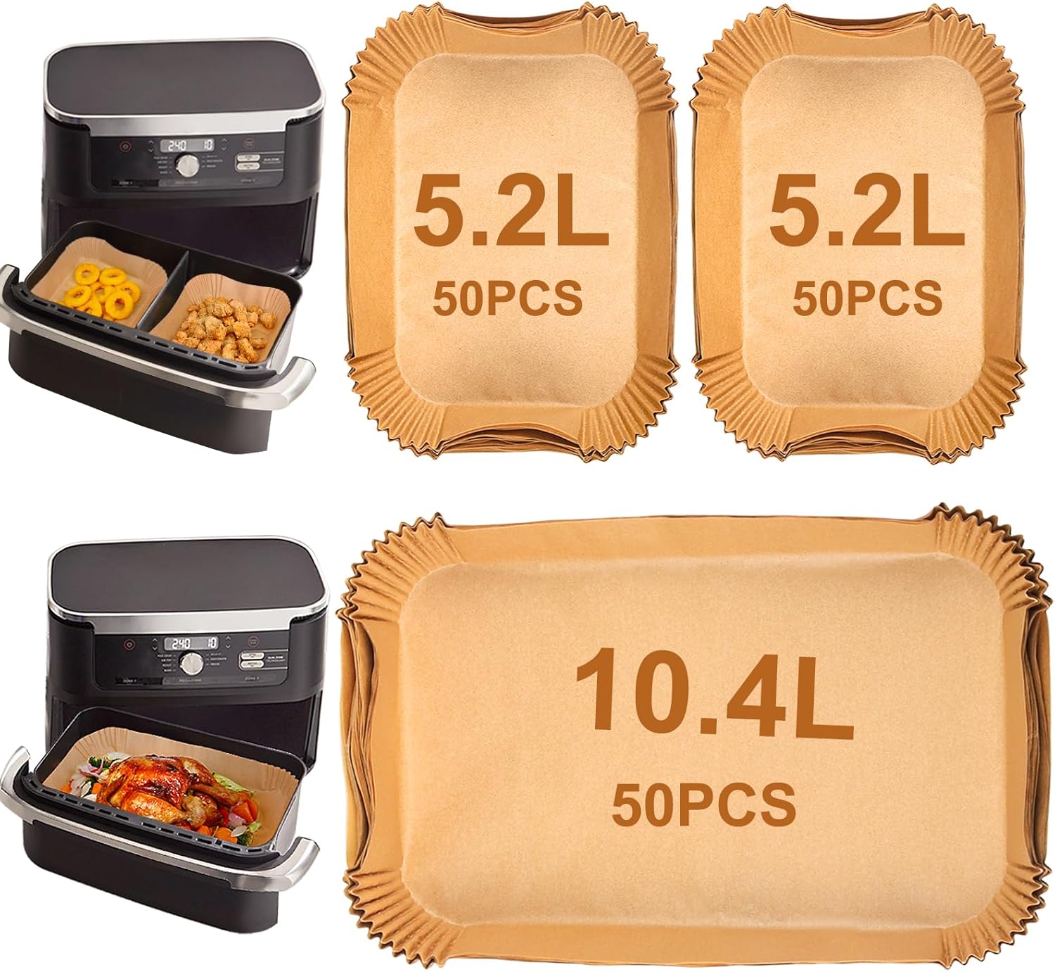 YQL 150PCS Air Fryer Liners for Ninja Foodi FlexDrawer AF500UK 10.4L/ AF500UKCP/...