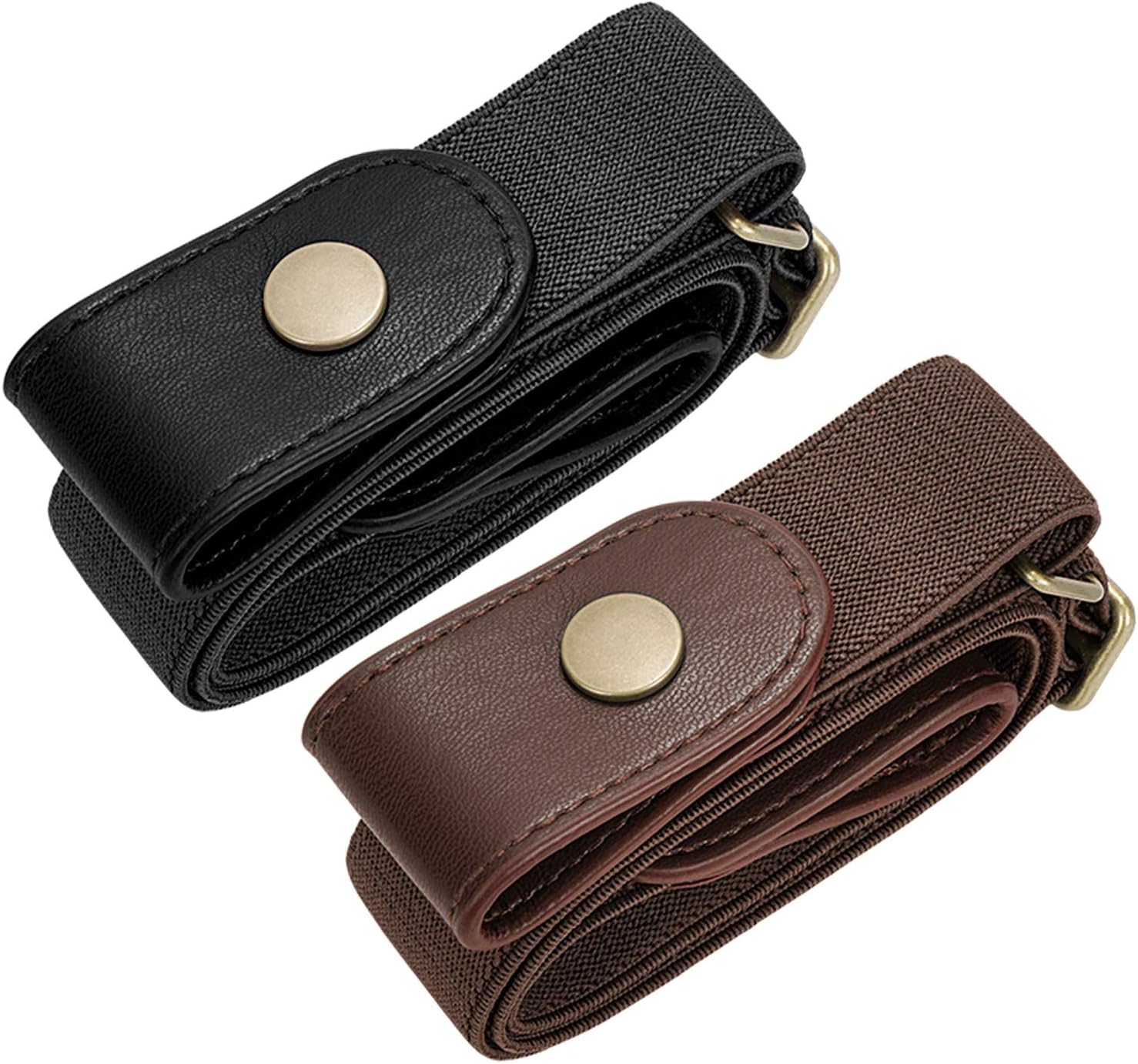 SUOSDEY No Buckle Elastic Stretch Belts for Men and Women, Comfortable Invisible...
