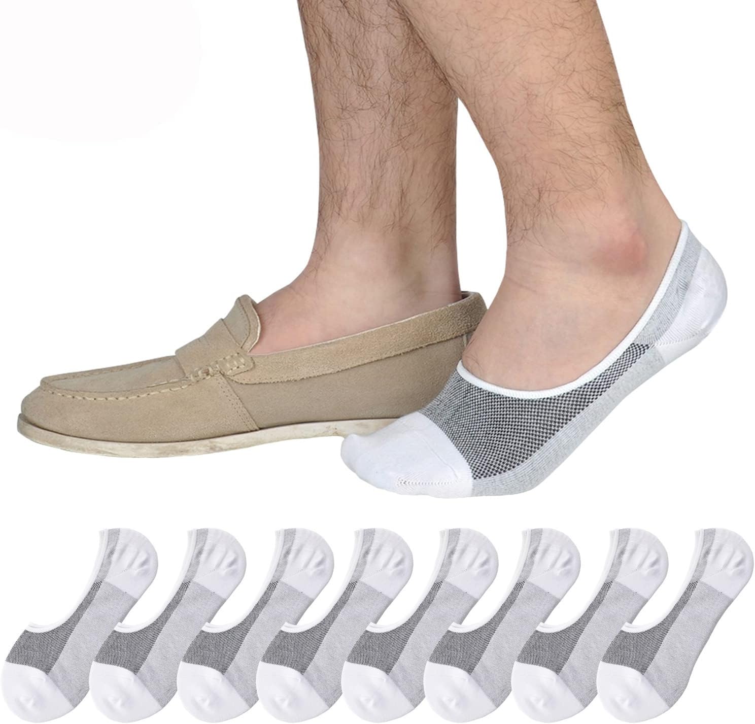 JORMATT Genuine Mens No Show Socks, Loafer Sneakers Low Cut Cotton Socks With No...