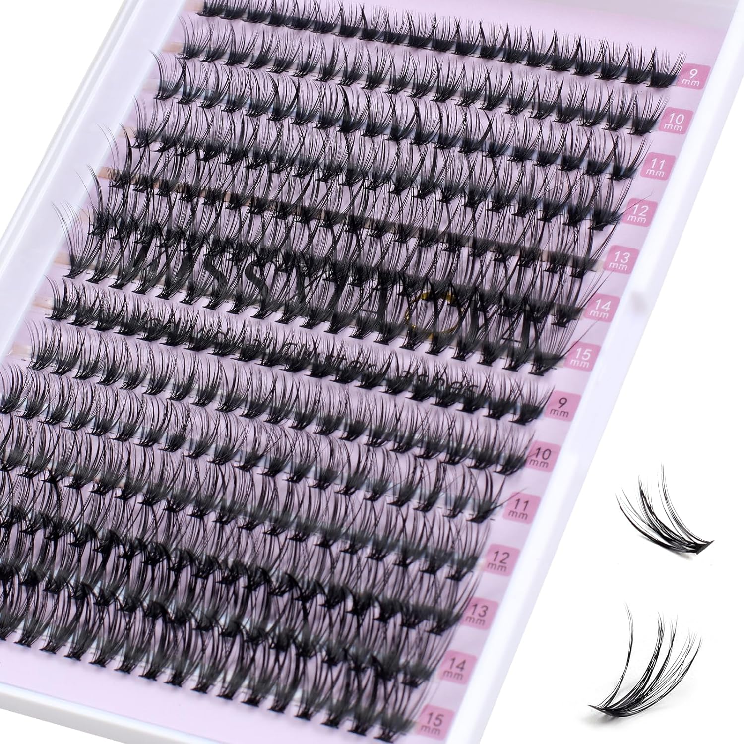 Cluster Eyelash 280pcs 30+40D 0.07 D Curl mix 9-15mm Cluster Eyelashes Extension...